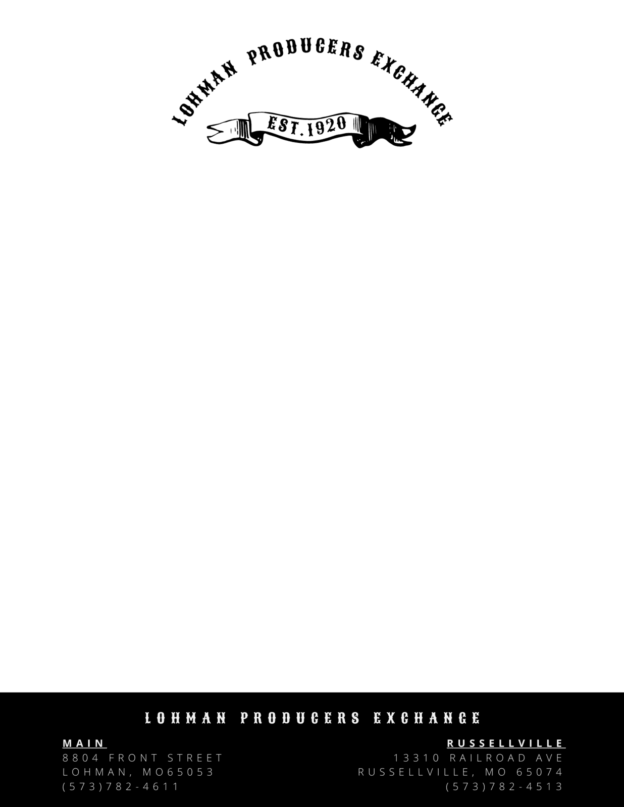 Letterhead for Lohman Producers Exchange